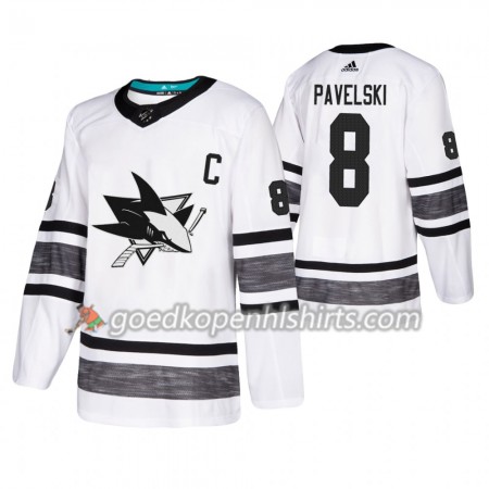 San Jose Sharks Joe Pavelski 8 2019 All-Star Adidas Wit Authentic Shirt - Mannen